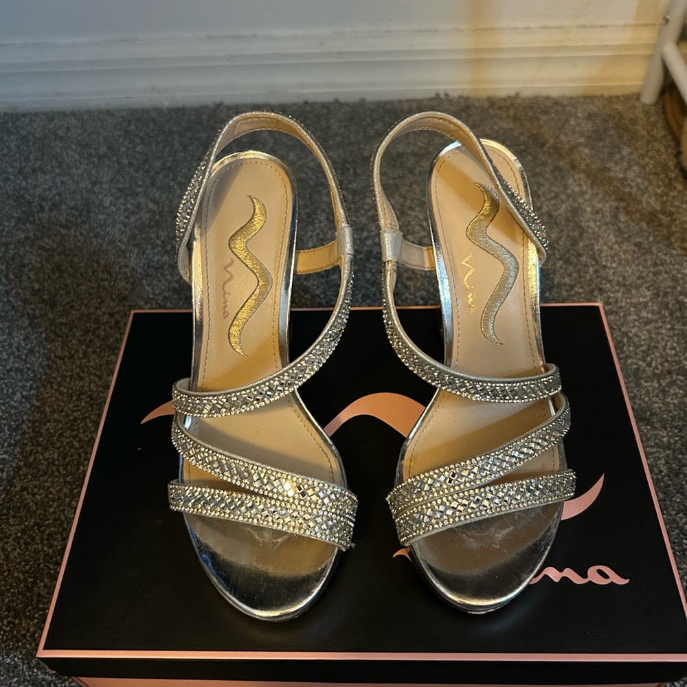 Silver Strappy Sandals